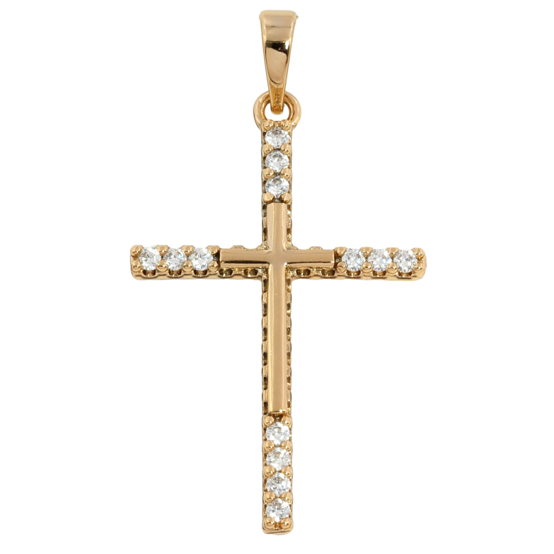 Кулон Xuping Позолота 18K Крест с цирконием для цепочки до 6мм фото №1 Кулон Xuping Позолота 18K Крест с цирконием для цепочки до 6мм фото №1