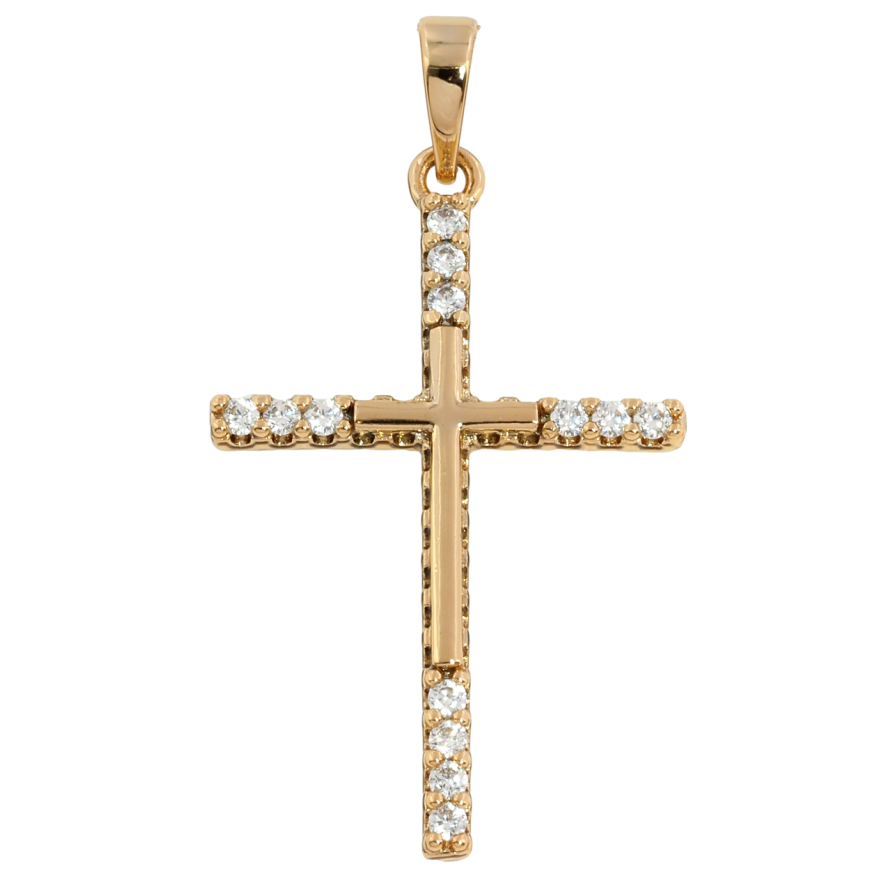 Кулон Xuping Позолота 18K Крест с цирконием для цепочки до 6мм фото №1 Кулон Xuping Позолота 18K Крест с цирконием для цепочки до 6мм фото №1