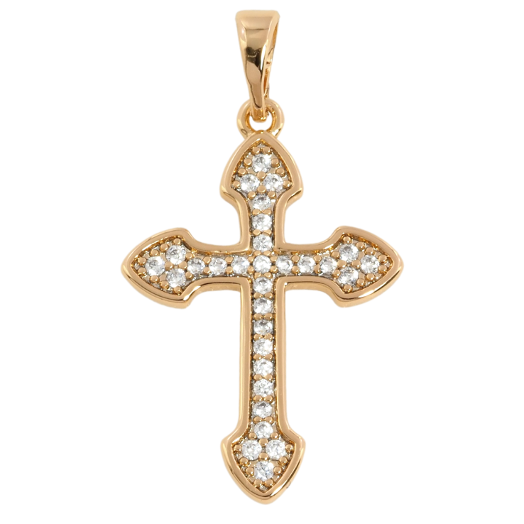 Кулон Xuping Позолота 18K Крест с цирконием для цепочки до 5мм фото №11 Кулон Xuping Позолота 18K Крест с цирконием для цепочки до 5мм фото №11