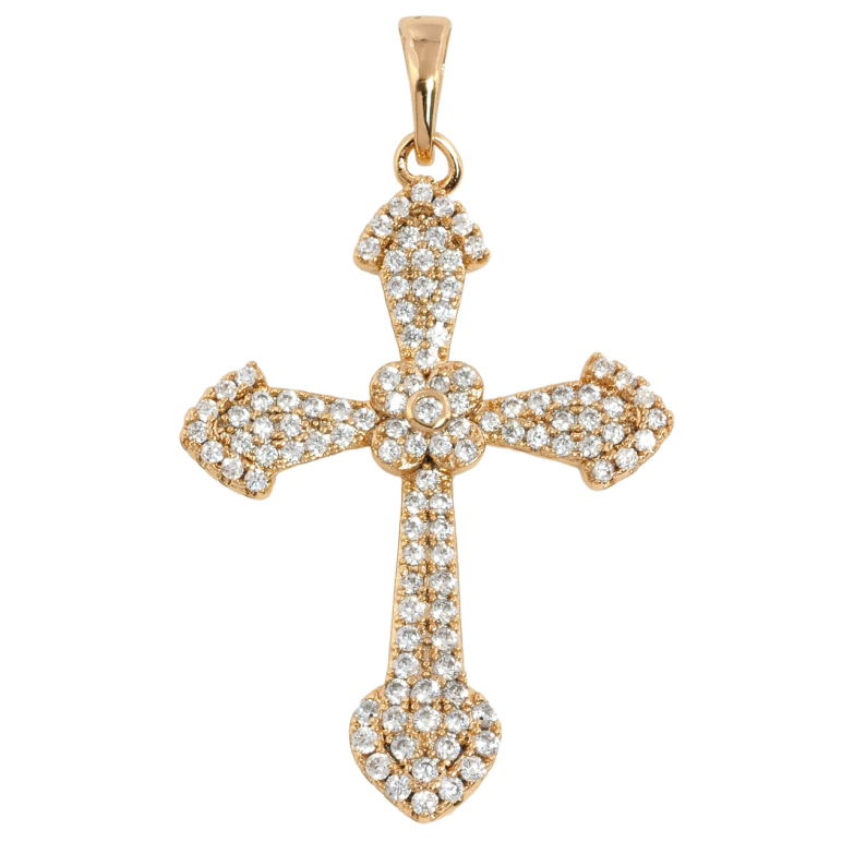 Кулон Xuping Позолота 18K Хрест з інкрустацією цирконієм для ланцюжка до 6мм фото №1