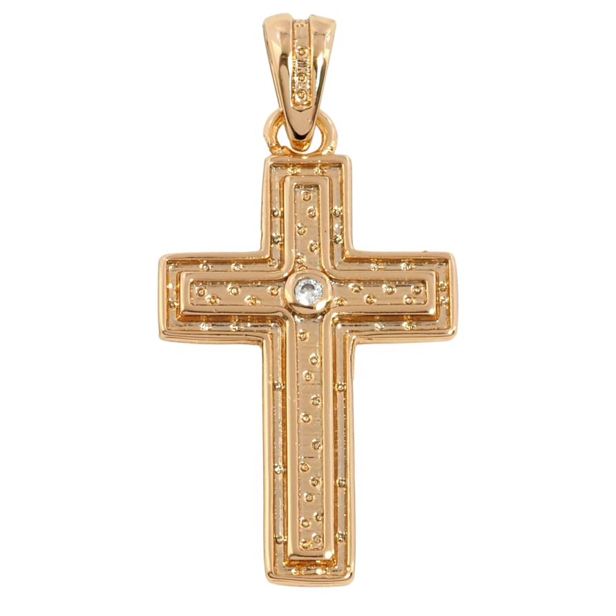 Кулон Xuping Позолота 18K Крест с цирконием для цепочки до 3мм фото №1 Кулон Xuping Позолота 18K Крест с цирконием для цепочки до 3мм фото №1