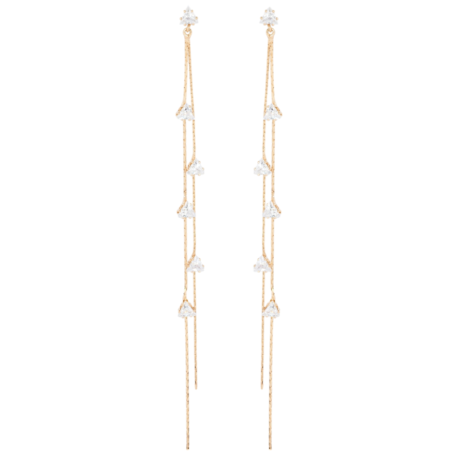 Серьги Xuping Позолота 18K пусеты Подвески кристаллы на цепочке фото №1