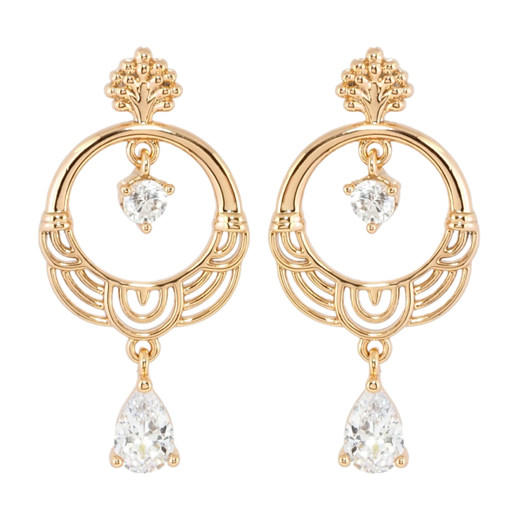 Сережки Xuping Позолота 18K пусети Декоративні підвіски з фіанітами фото №10