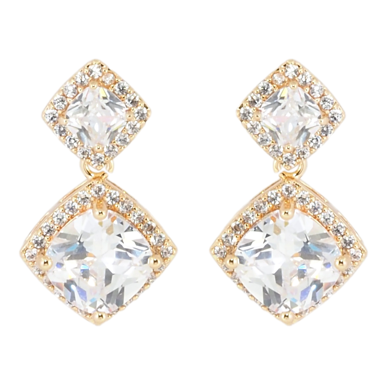 Серьги Xuping Позолота 18K пусеты Кристальные подвески фото №1 Серьги Xuping Позолота 18K пусеты Кристальные подвески фото №1