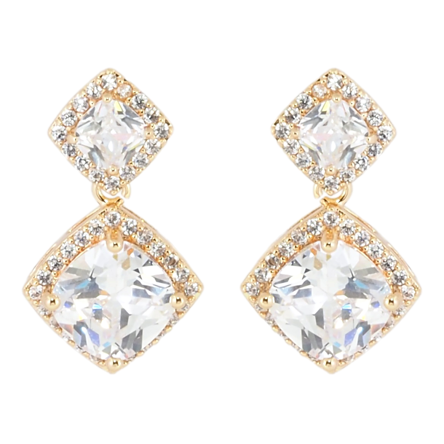 Сережки Xuping Позолота 18K пусети Кришталеві підвіски фото №1 Сережки Xuping Позолота 18K пусети Кришталеві підвіски фото №1