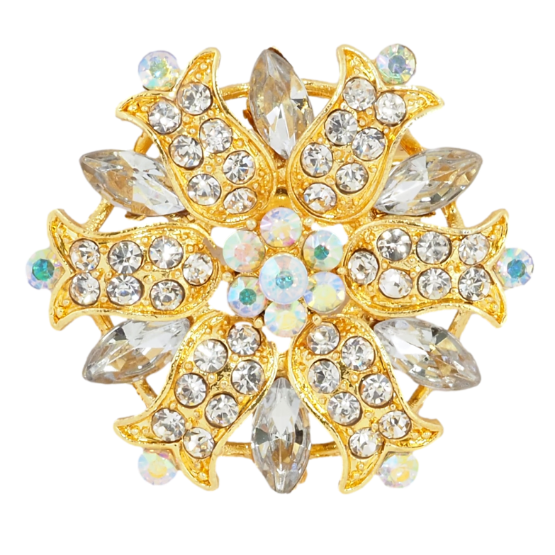 Брошь Цветок со стразами фото №1 Брошь Цветок со стразами фото №1