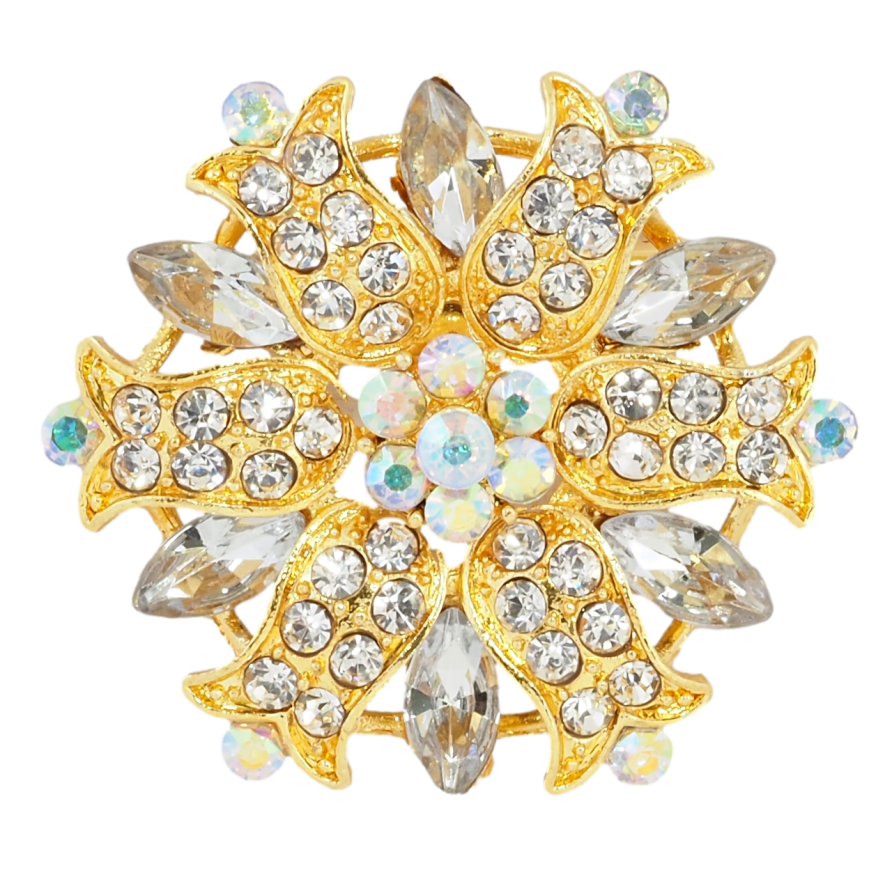 Брошь Цветок со стразами фото №1 Брошь Цветок со стразами фото №1