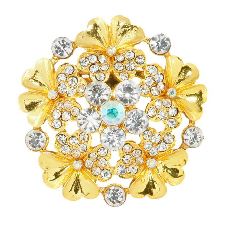 Брошь Цветок со стразами фото №1 Брошь Цветок со стразами фото №1