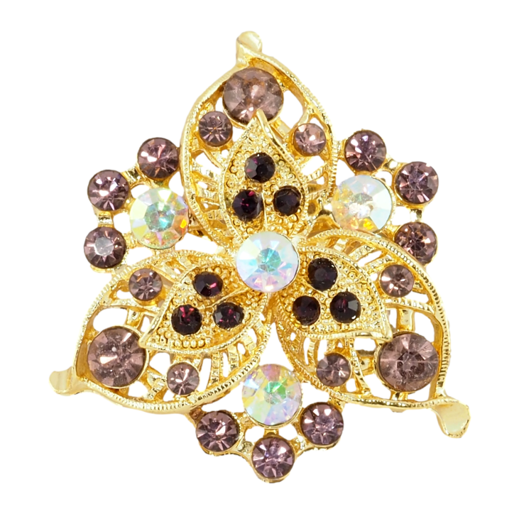 Брошь Цветок с бордовыми стразами фото №25 Брошь Цветок с бордовыми стразами фото №25