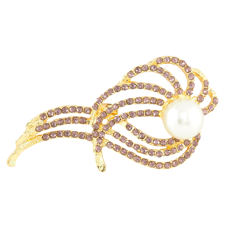 Брошка Візерунок з бордовими стразами та перлинною намистиною фото №25 Брошка Візерунок з бордовими стразами та перлинною намистиною фото №25