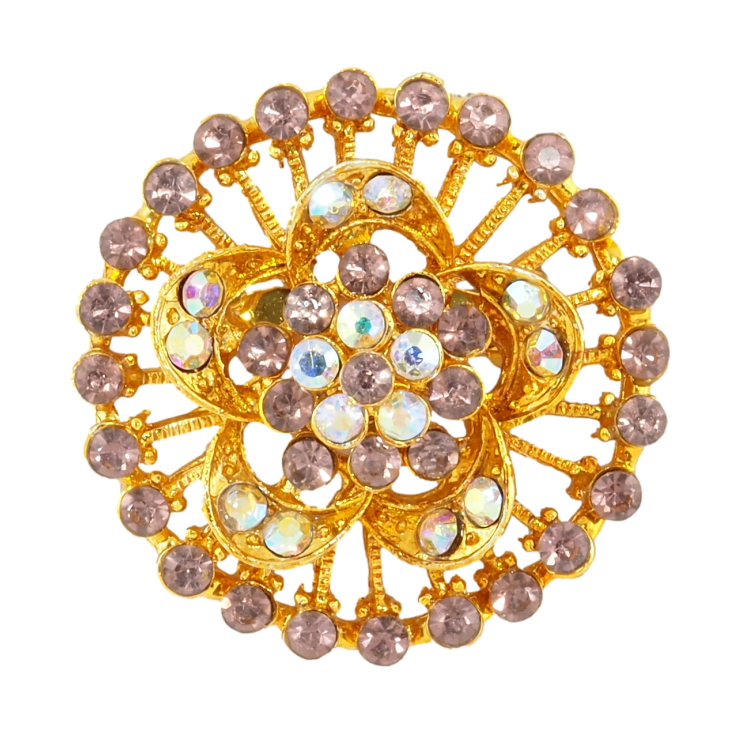 Брошка Квітка зі світло-бордовими стразами фото №25 Брошка Квітка зі світло-бордовими стразами фото №25