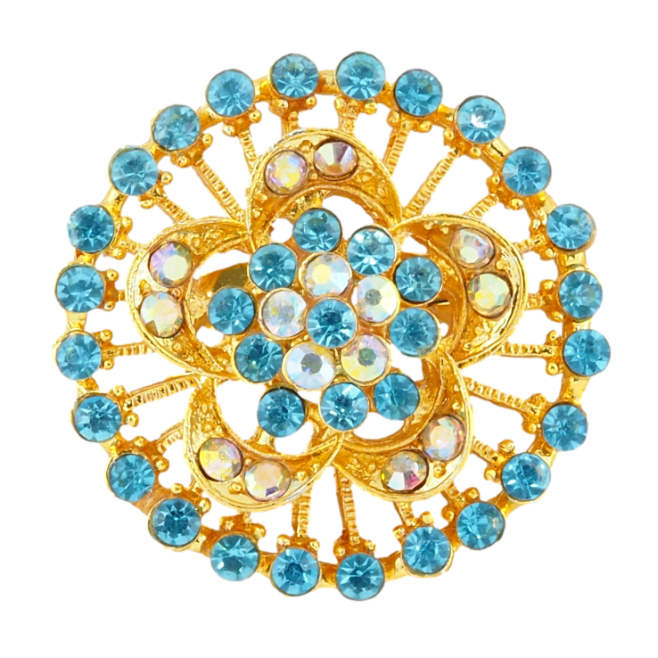 Брошка Квітка з бірюзовими стразами фото №23 Брошка Квітка з бірюзовими стразами фото №23