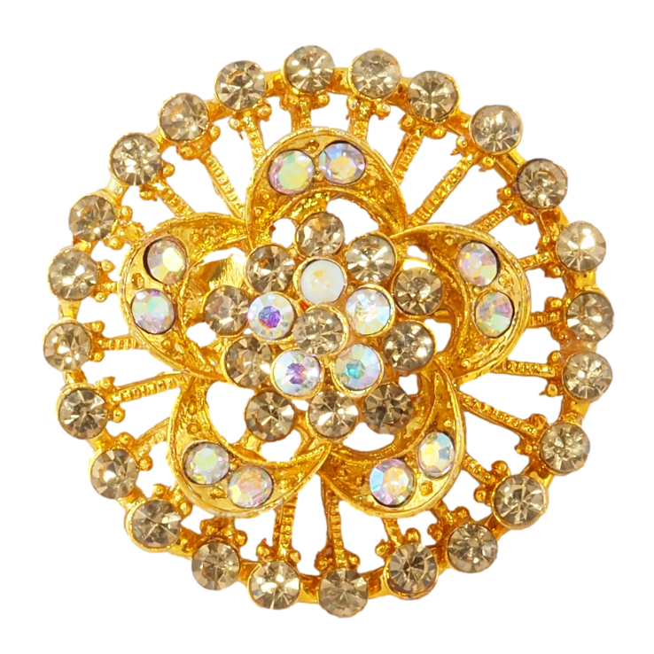 Брошка Квітка з золотистими стразами фото №21 Брошка Квітка з золотистими стразами фото №21
