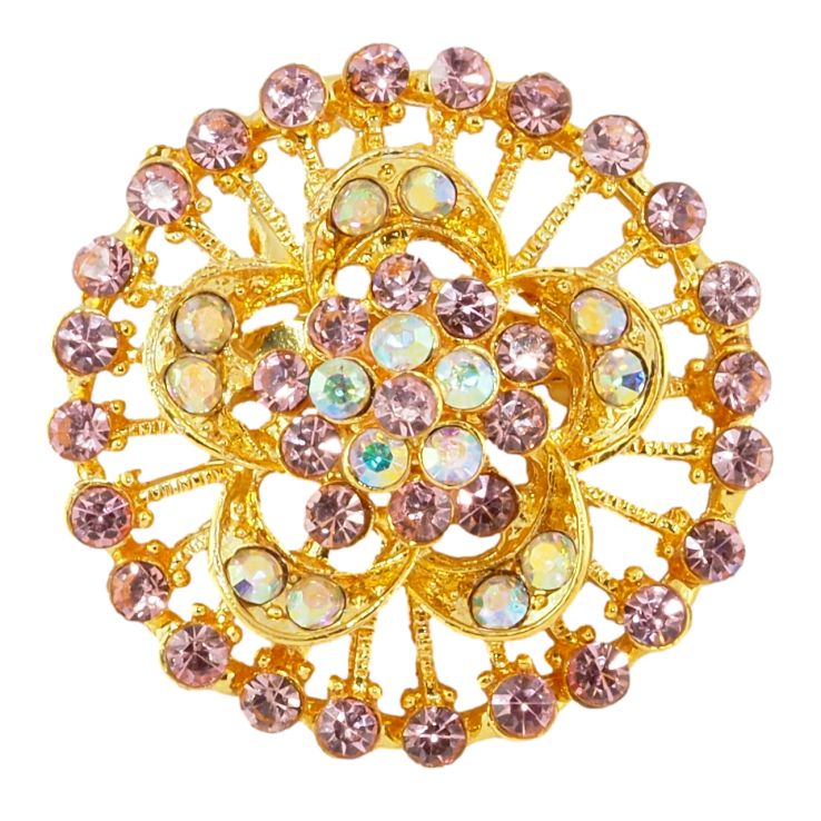 Брошь Цветок с розовыми стразами фото №14 Брошь Цветок с розовыми стразами фото №14