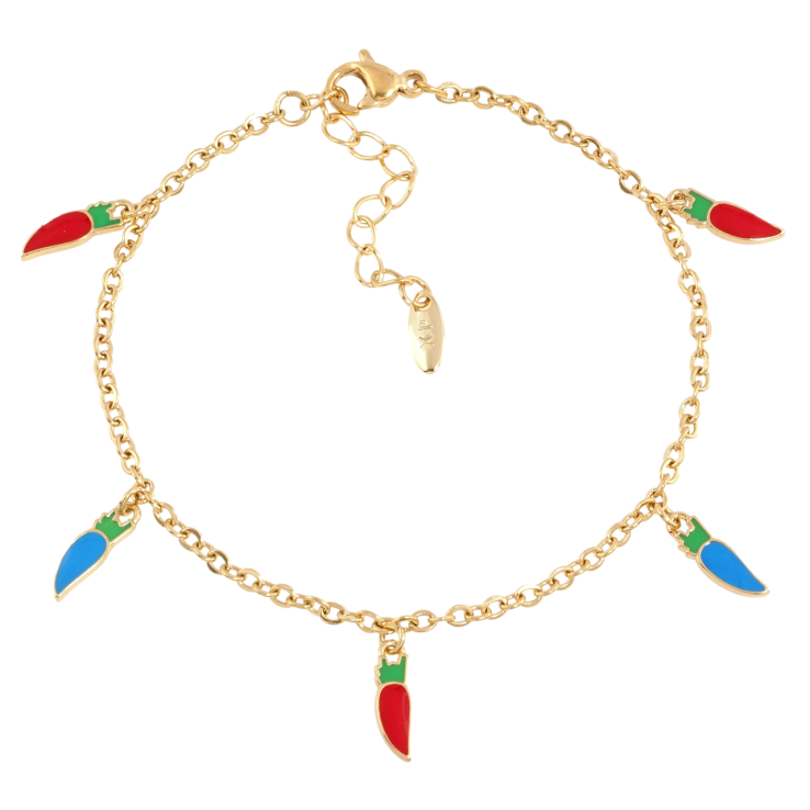 Браслет Xuping Позолота 18K Цепочка с подвесками перчинки размер с доп.цепочкой 16.5-20см х 2мм фото №19 Браслет Xuping Позолота 18K Цепочка с подвесками перчинки размер с доп.цепочкой 16.5-20см х 2мм фото №19