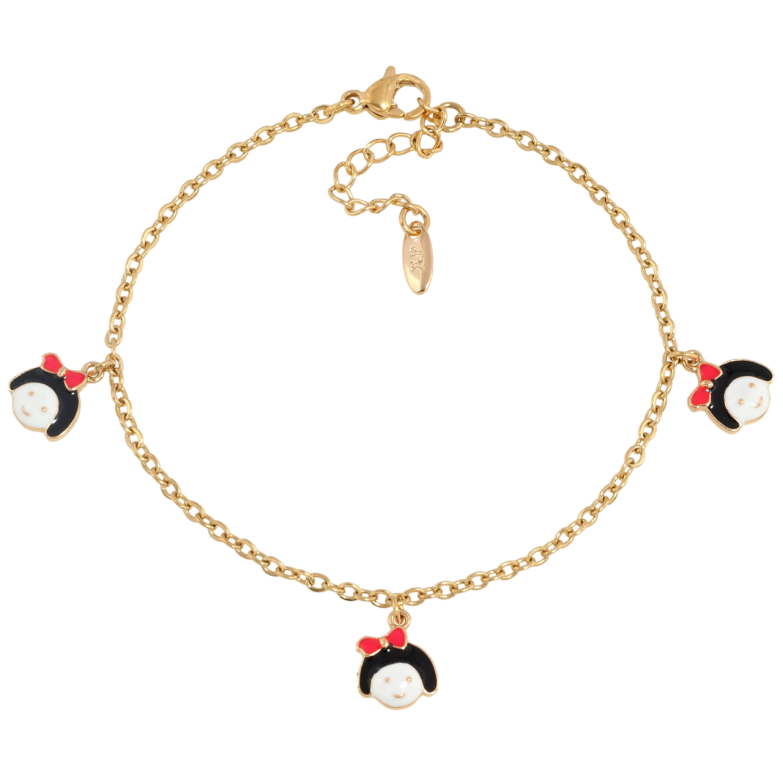 Браслет Xuping Позолота 18K Цепочка с подвесками девочки размер с доп.цепочкой 17-20см х 2мм фото №1