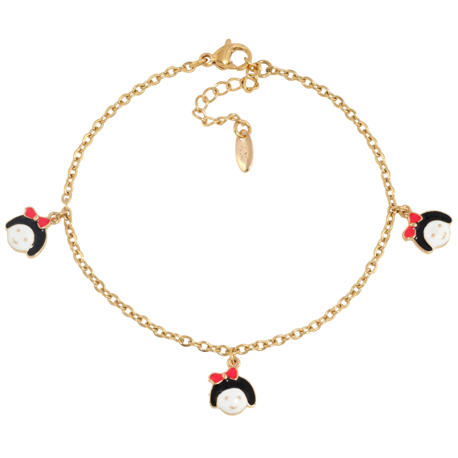 Браслет Xuping Позолота 18K Ланцюжок з підвісками дівчатка довжина з дод. ланцюжком 17-20см х 2мм фото №1