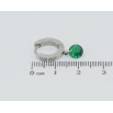 Сережки Xuping TTM Stainless Steel колір Родій підвіски на колечках Зелені кристали ø 6мм фото №2