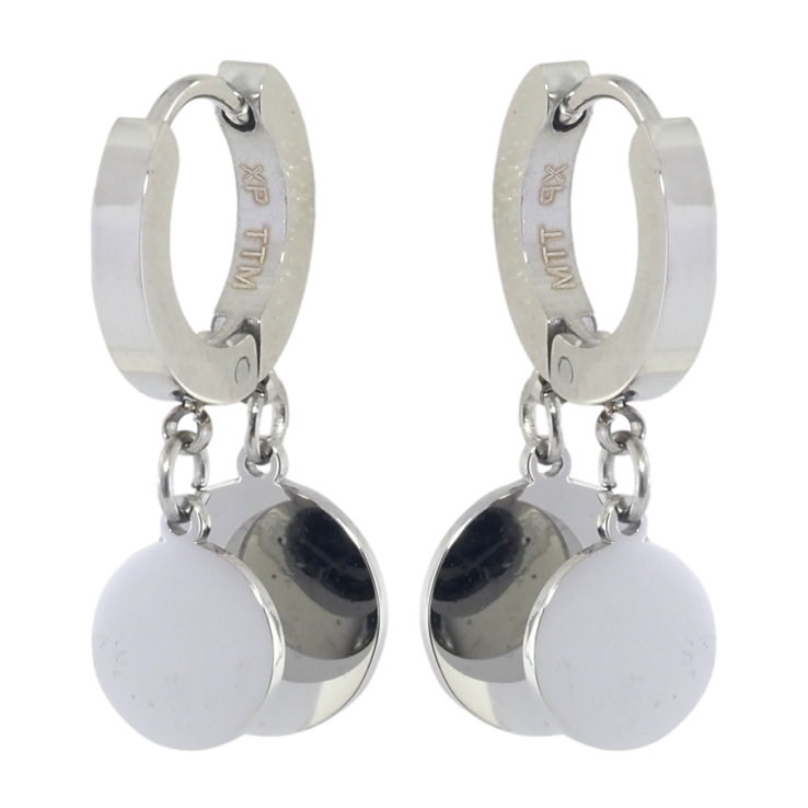 Серьги Xuping TTM Stainless Steel цвет Родий подвески на колечках Круглые подвески фото №22