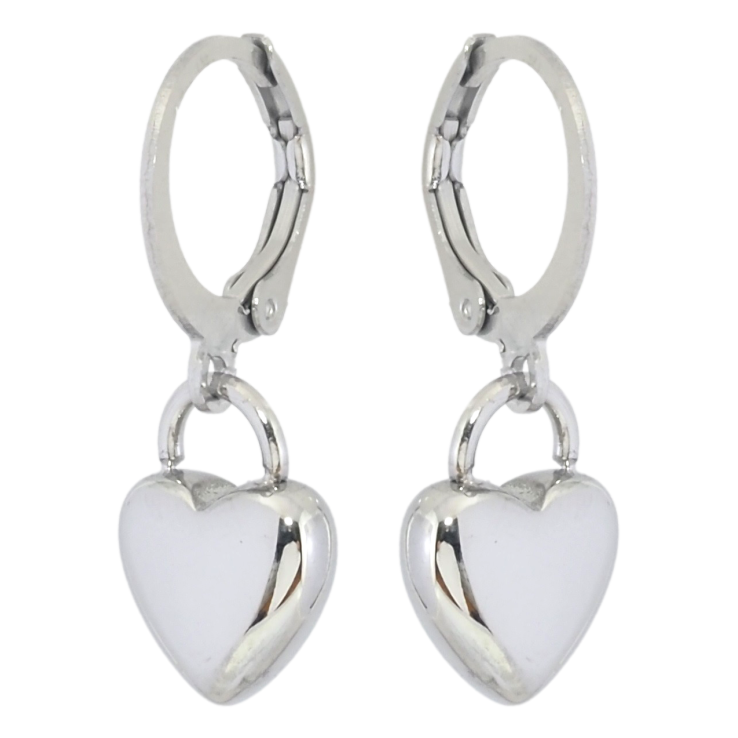 Серьги Xuping TTM Stainless Steel цвет Родий подвески на колечках Сердечки фото №20