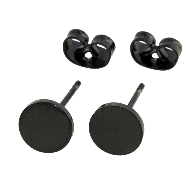 Сережки Xuping колір Black пусети Круги ø 7мм фото №1