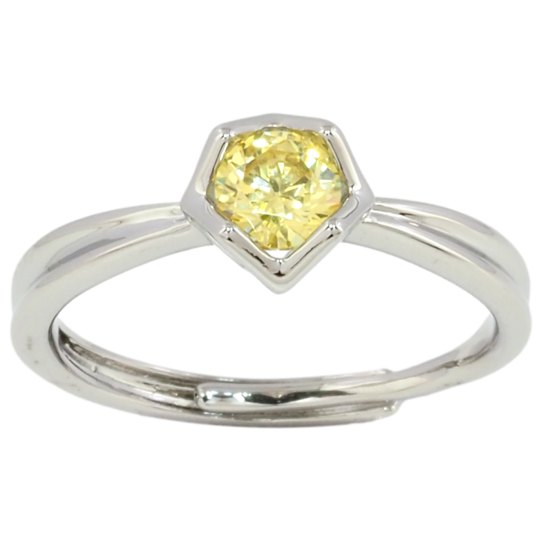 Каблучка Xuping Родій Лимонний кристал в оправі корона фото №1