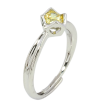 Кольцо Xuping Родий Лимонный кристалл в оправе корона фото №2