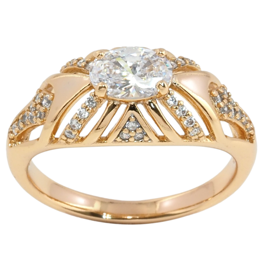 Кольцо Xuping Позолота 18K Декоративный узор с цирконием фото №1