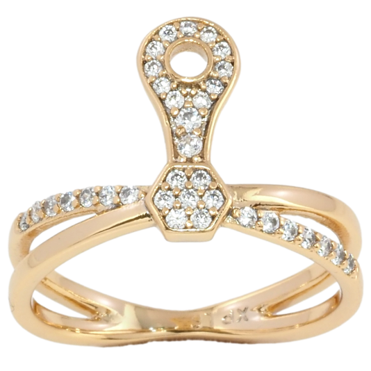 Кольцо Xuping Позолота 18K Декоративный узор с цирконием фото №1