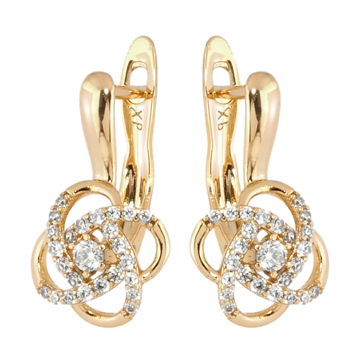 Серьги Xuping Позолота 18K английский замок Цветочки с цирконием фото №13 Серьги Xuping Позолота 18K английский замок Цветочки с цирконием фото №13