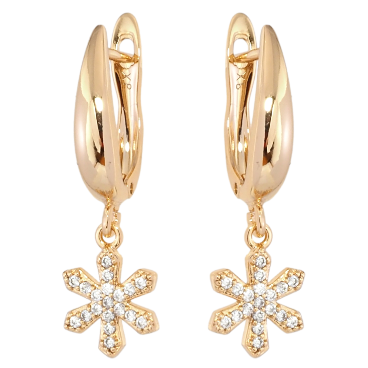 Серьги Xuping Позолота 18K английский замок Снежинки фото №21 Серьги Xuping Позолота 18K английский замок Снежинки фото №21