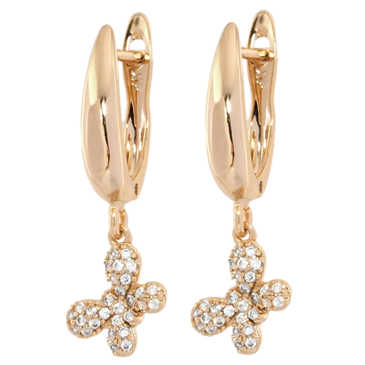 Серьги Xuping Позолота 18K английский замок Бабочки с цирконием на одну сторону фото №14 Серьги Xuping Позолота 18K английский замок Бабочки с цирконием на одну сторону фото №14