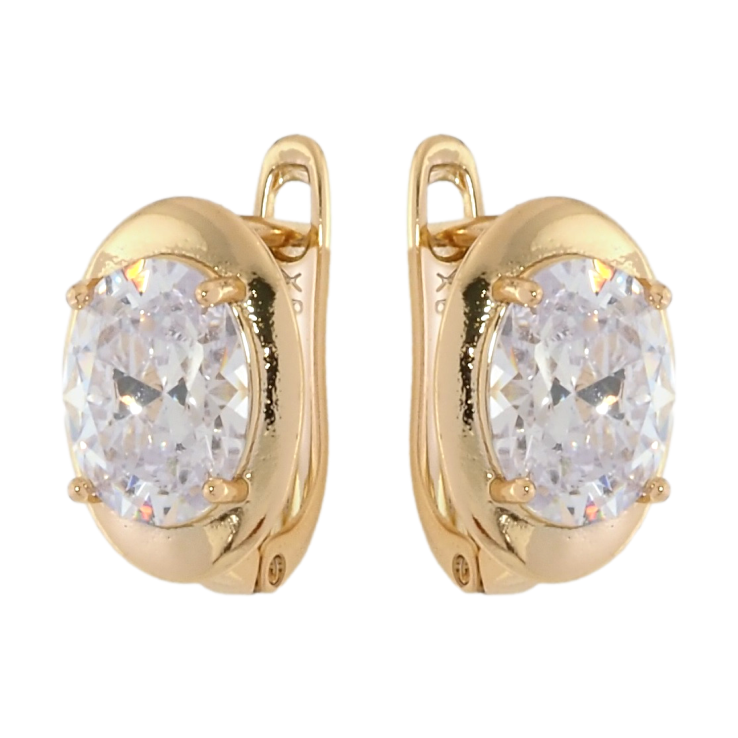 Серьги Xuping Позолота 18K английский замок Фианиты фото №18 Серьги Xuping Позолота 18K английский замок Фианиты фото №18