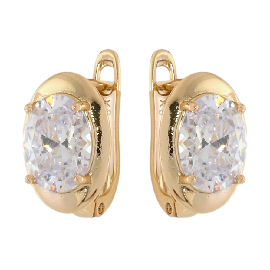 Серьги Xuping Позолота 18K английский замок Фианиты фото №1 Серьги Xuping Позолота 18K английский замок Фианиты фото №1