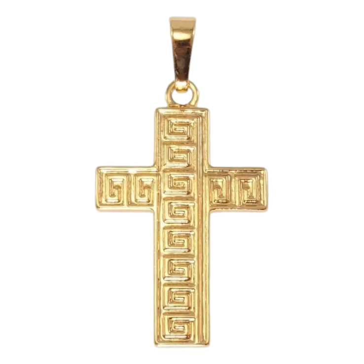 Кулон Xuping Позолота 18K Декоративный Крест с меандровым орнаментом фото №7 Кулон Xuping Позолота 18K Декоративный Крест с меандровым орнаментом фото №7