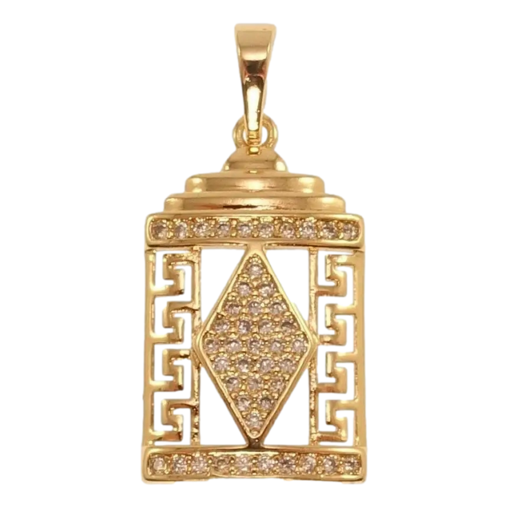 Кулон Xuping Позолота 18K Декоративная подвеска с меандровым орнаментом и цирконием фото №5 Кулон Xuping Позолота 18K Декоративная подвеска с меандровым орнаментом и цирконием фото №5