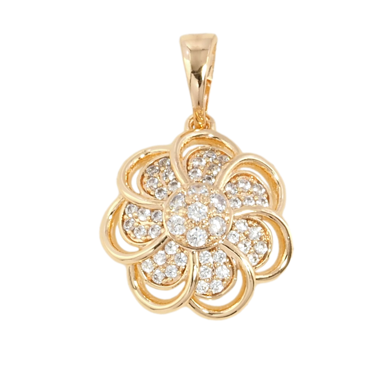 Кулон Xuping M&L Колір 18К Квіточка з цирконієм для ланцюжка до 5мм фото №1