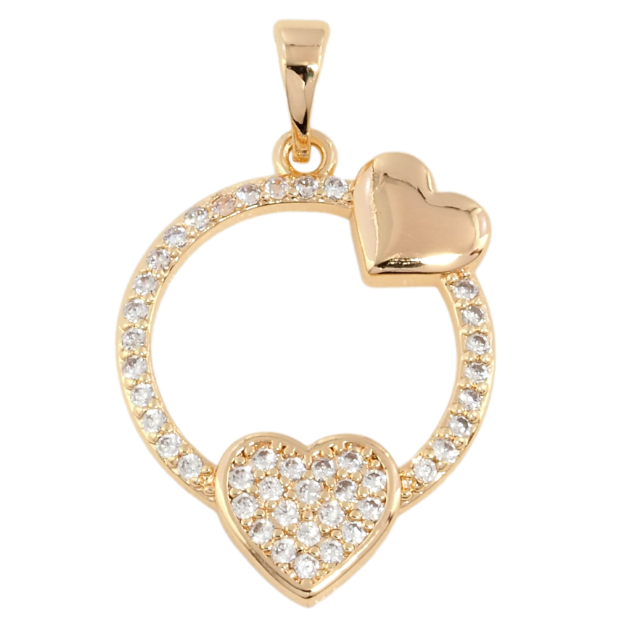 Кулон Xuping M&L Колір 18К Колечко з сердечками для ланцюжка до 5мм фото №1