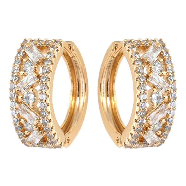 Сережки Xuping Позолота 18K колечка Інкрустація цирконієм фото №23 Сережки Xuping Позолота 18K колечка Інкрустація цирконієм фото №23