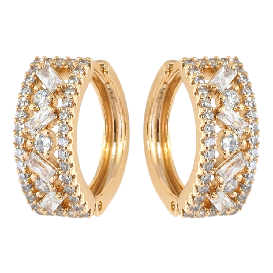 Сережки Xuping Позолота 18K колечка Інкрустація цирконієм фото №1 Сережки Xuping Позолота 18K колечка Інкрустація цирконієм фото №1
