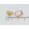 Сережки Xuping Позолота 18K колечка Ромби з жовтою емаллю і цирконієм фото №2 Сережки Xuping Позолота 18K колечка Ромби з жовтою емаллю і цирконієм фото №2