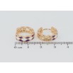 Сережки Xuping Позолота 18K колечка Візерунок з біло-бузковою емаллю фото №2 Сережки Xuping Позолота 18K колечка Візерунок з біло-бузковою емаллю фото №2