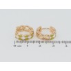 Серьги Xuping Позолота 18K колечки Узор с бело-салатовой эмалью фото №2 Серьги Xuping Позолота 18K колечки Узор с бело-салатовой эмалью фото №2