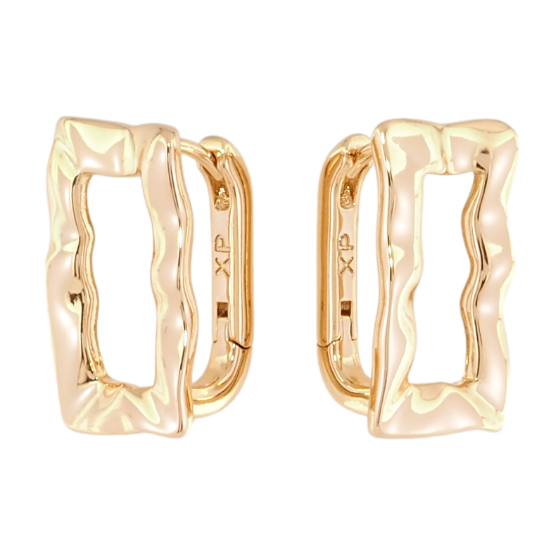 Сережки Xuping Позолота 18K колечка Фігурні прямокутники фото №1 Сережки Xuping Позолота 18K колечка Фігурні прямокутники фото №1