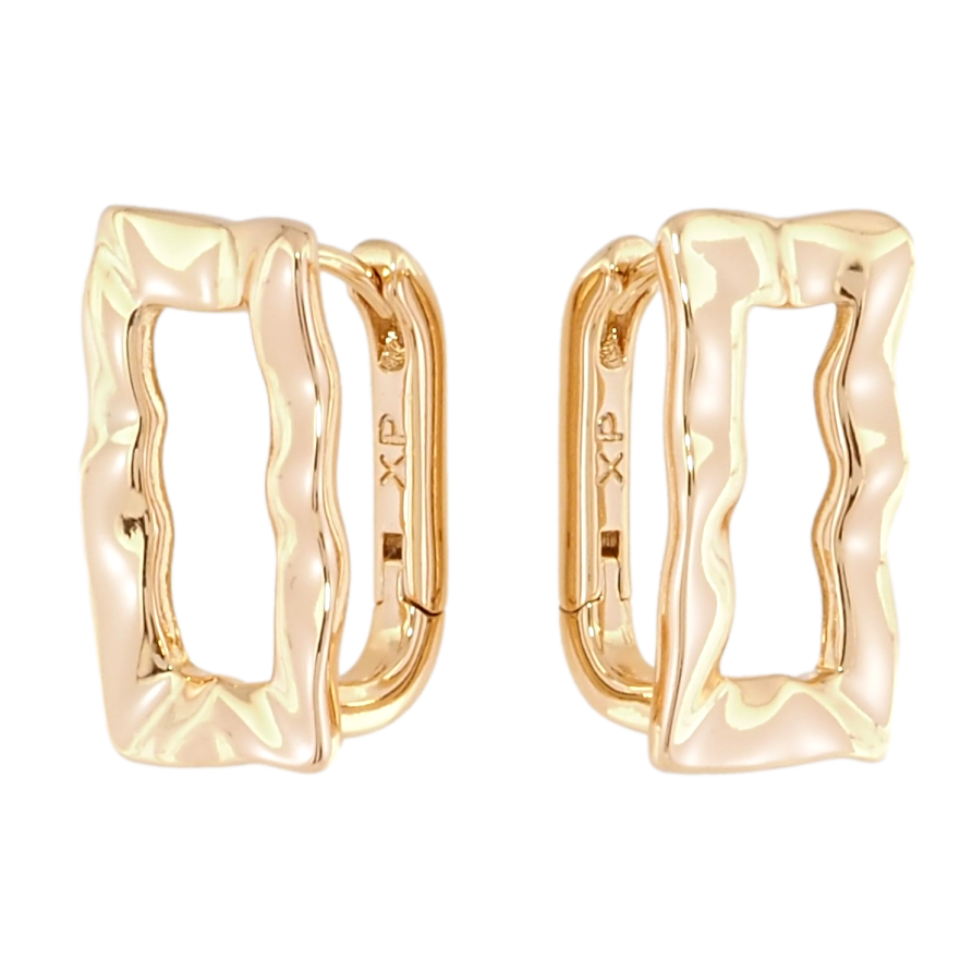 Серьги Xuping Позолота 18K колечки Фигурные прямоугольники фото №1 Серьги Xuping Позолота 18K колечки Фигурные прямоугольники фото №1