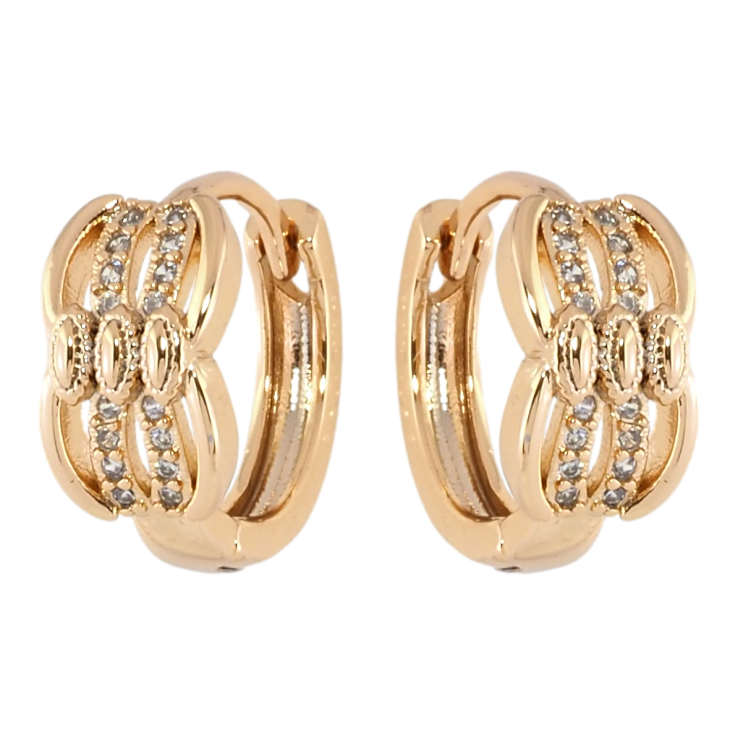 Сережки Xuping Позолота 18K колечка Декоративний візерунок із цирконієм фото №7