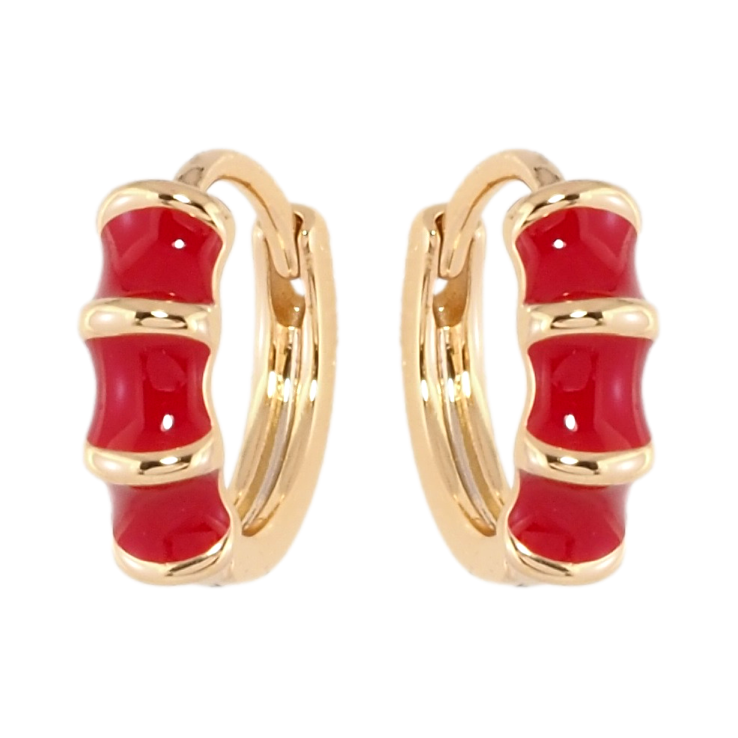 Сережки Xuping Позолота 18K колечка Візерунок з червоною емаллю фото №25