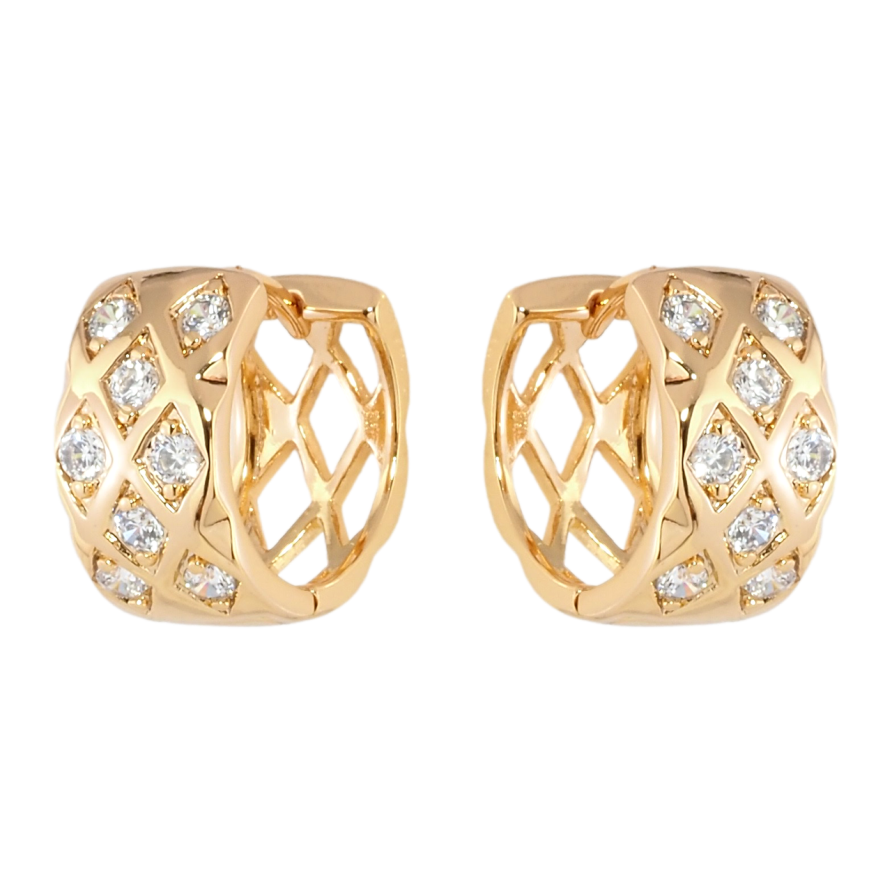 Сережки Xuping Позолота 18K колечка Інкрустація цирконієм фото №1 Сережки Xuping Позолота 18K колечка Інкрустація цирконієм фото №1