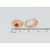 Сережки Xuping Позолота 18K колечка Візерунок із червоною емаллю фото №2 Сережки Xuping Позолота 18K колечка Візерунок із червоною емаллю фото №2