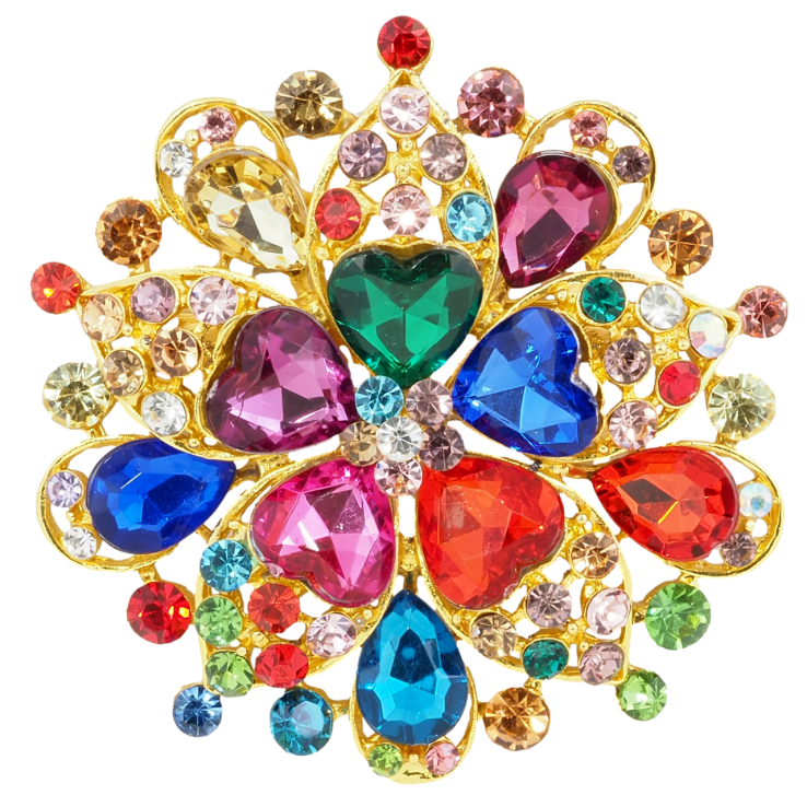 Брошка Квітка з різнокольорових страз фото №25 Брошка Квітка з різнокольорових страз фото №25